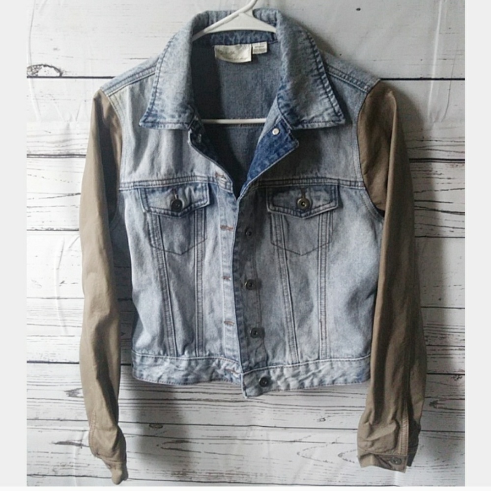 RD Style Vegan Leather Jean Jacket Medium